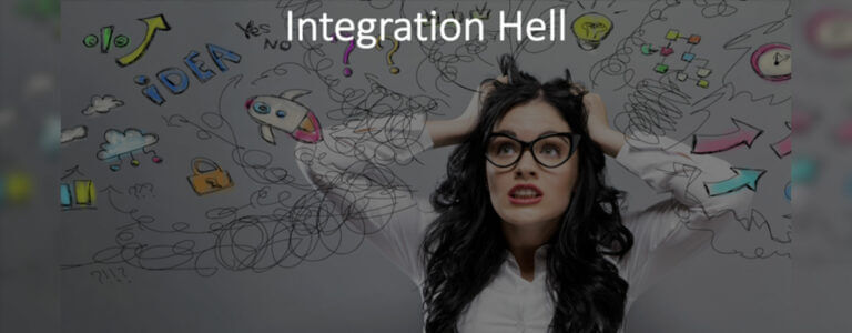 An image of a woman experiencing microservices integration hell